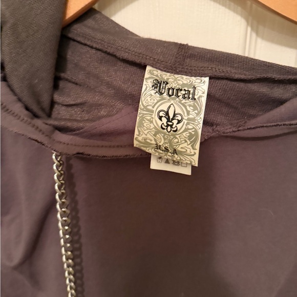Vocal Gray Hoodie with Chain Accents - Picture 2 of 3